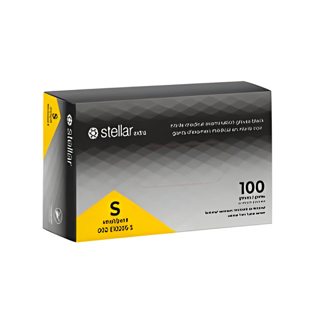 Stellar Extra Black Nitrile Gloves, Small – 100/Box