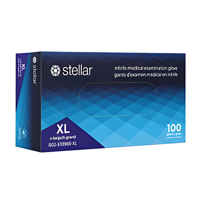 Stellar Extra Blue Nitrile Gloves, X-Large – 100/Box