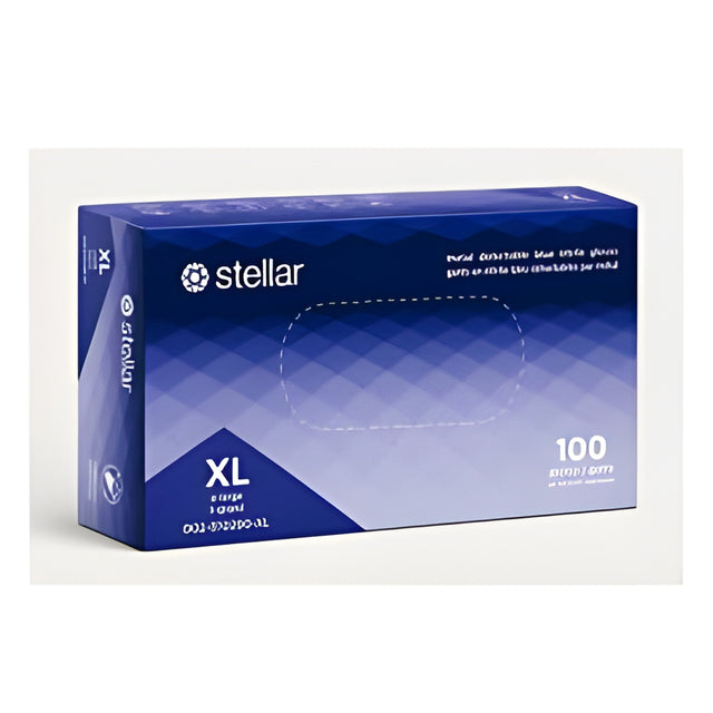 Stellar Metal Detectable Blue Nitrile Gloves, X-Large – 100/Box