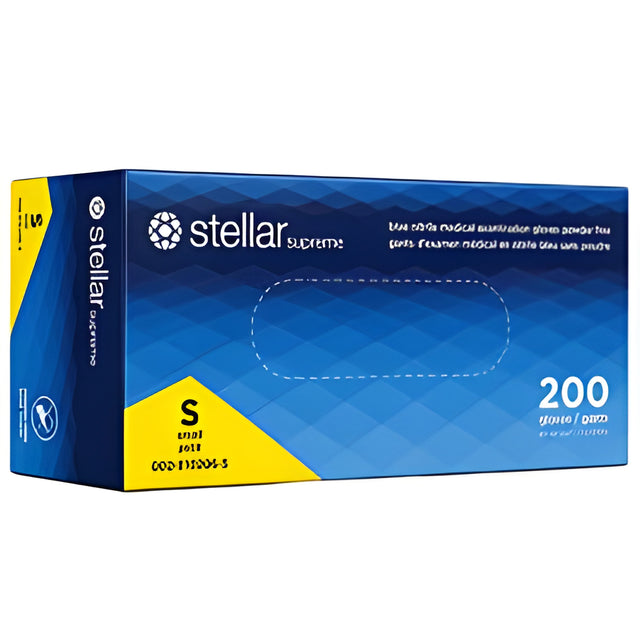 Stellar Supreme Nitrile Gloves, Blue, Small – 200/Box