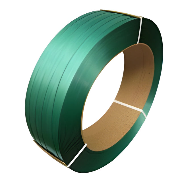 Strapping, Polyester, 5/8" Wide x 4000', Green, Manual Grade