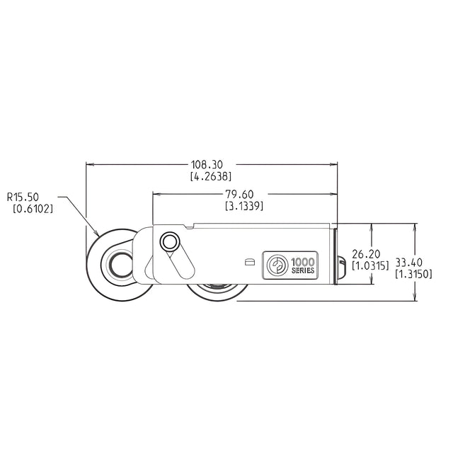 Premium 1-1/4" Tandem Steel Sliding Glass Door Roller with 11/16" Wide Housing