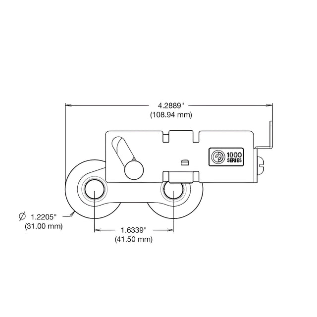 Premium 1-1/4" Nylon Ball Bearing Tandem Roller