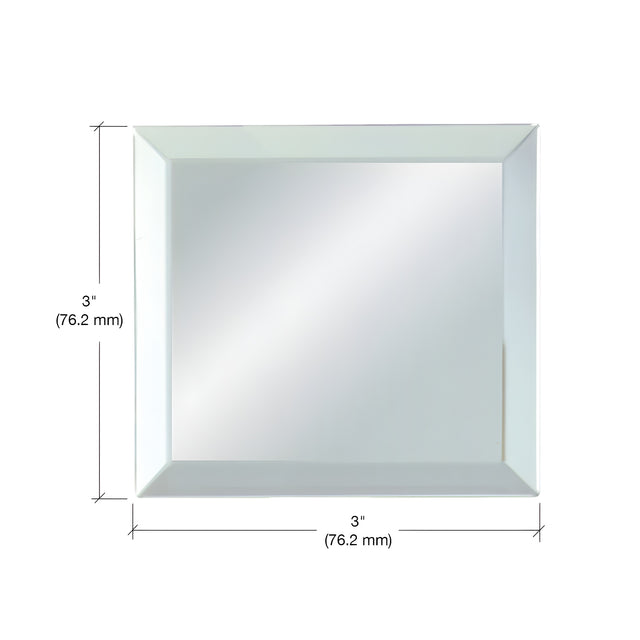 CRL Clear Mirror Glass 3" Square Beveled on All 4 Sides