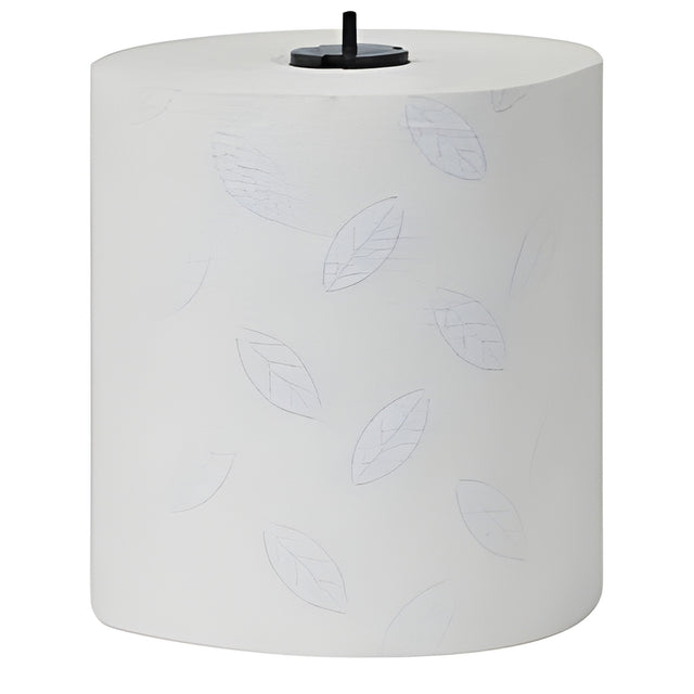 Tork Matic 290092A Hand Towel Roll with Gray Leaf H1, White, 7.75" x 500'- 6 Rolls / Case