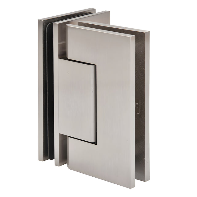 CRL Brushed Nickel Trento 90 Degree Glass-to-Glass Hinge