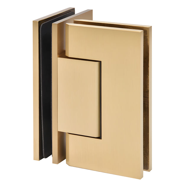 CRL Satin Brass Trento 90 Degree Glass-to-Glass Hinge