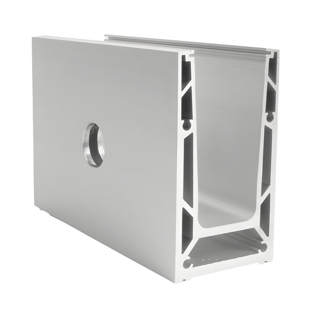 CRL TurboFlex Mill 120" Square Base Shoe Fascia Mount Drilled for 1/2" - 27/32" Glass