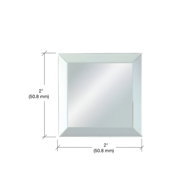 CRL Clear Mirror Glass 2" Square Beveled on All 4 Sides