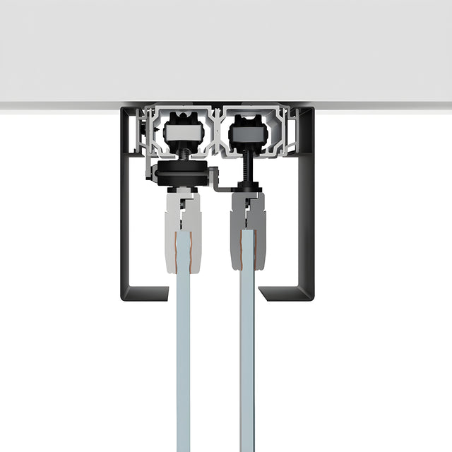 CRL50 Matte Black Series Two Panel Telescoping Ceiling Mount Kit - Left Stacking Direction