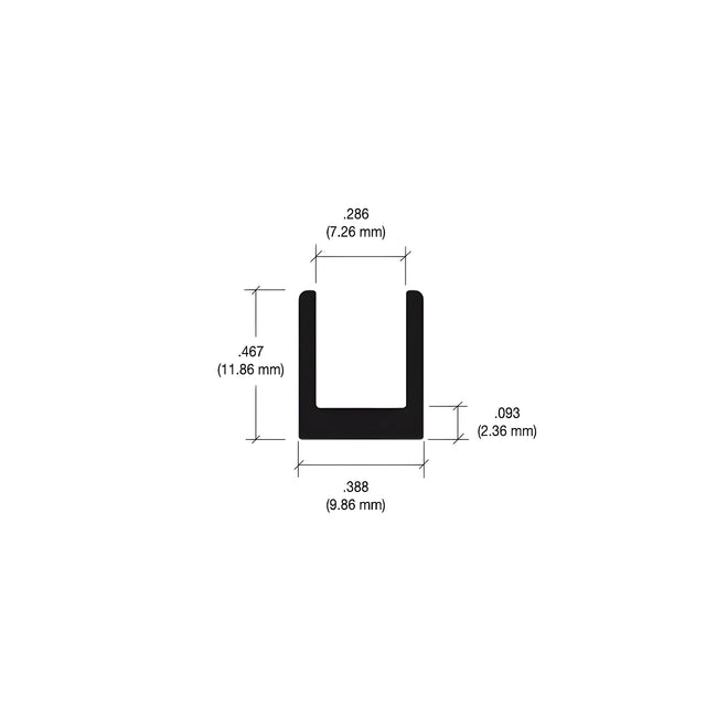 CRL Duranodic Bronze 1/4" Single Aluminum U-Channel