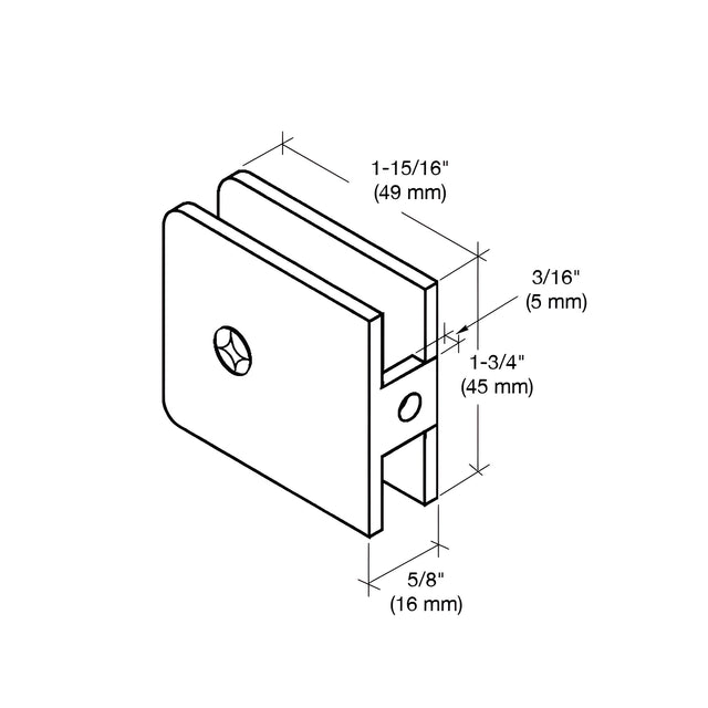 CRL Satin Brass Oversized Fixed Panel U-Clamp