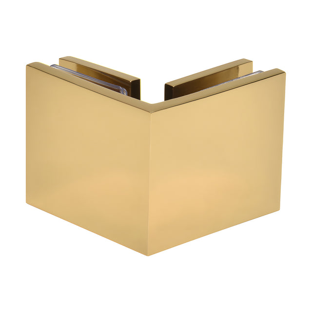 CRL Unlacquered Brass Square 90 Degree Glass-to-Glass Clamp