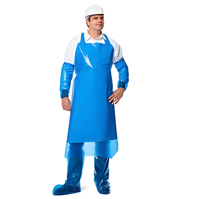 VR Die Cut Aprons, 6 mils, 35" x 55", Blue- 100 Aprons