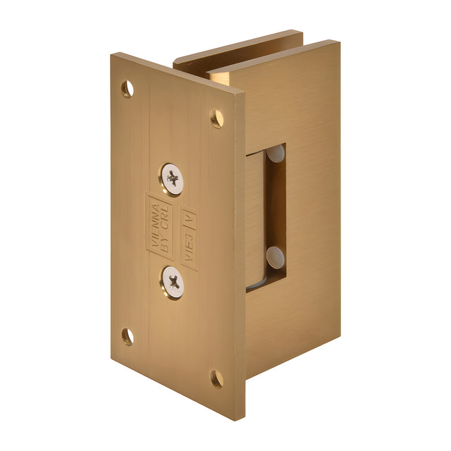 CRL Modern Gold Vienna 337 Series Adjustable Wall Mount Full Back Plate Hinge