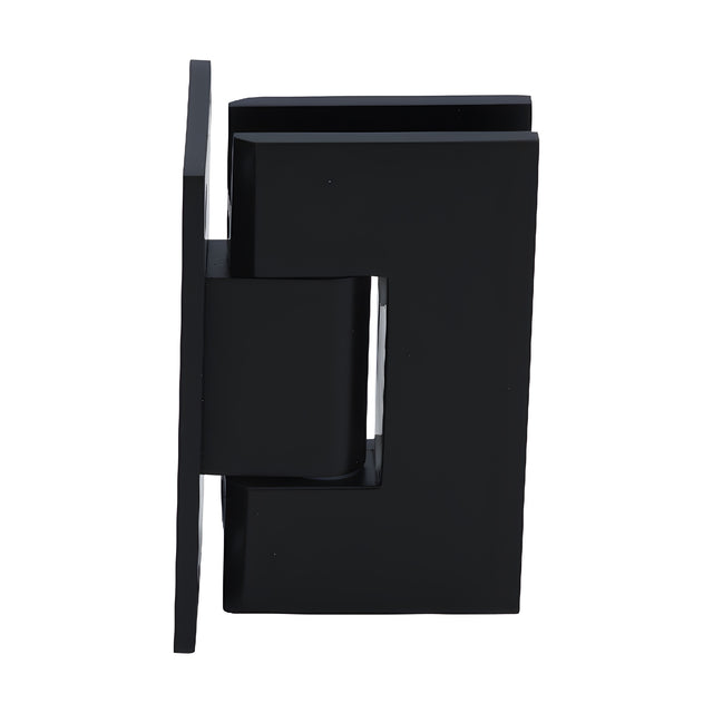 CRL Matte Black Vienna 537 Series 5 Degree Pre-Set Wall Mount Full Back Plate Hinge