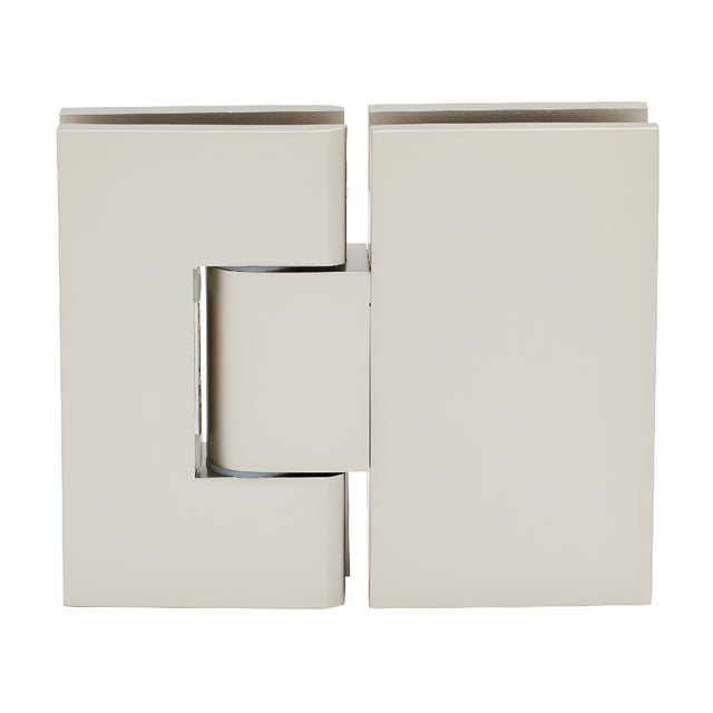 CRL Satin Nickel Vienna 380 Series Adjustable 180 Degree Glass-to-Glass Hinge