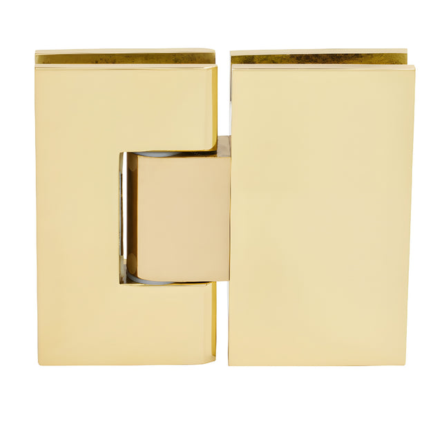 CRL Polished Brass Vienna 380 Series Adjustable 180 Degree Glass-to-Glass Hinge