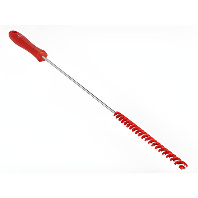 Vikan 0.375" Valve Brush, Stiff Bristles, 20" Long, Red- 1 Ea