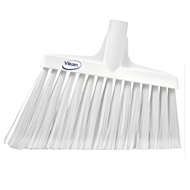 Vikan Angled Broom Head, Split Bristles, 11-1/2", Polyester, White