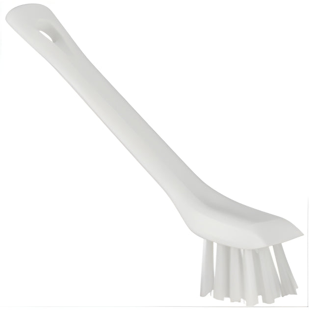 Vikan Brush with Scraping Edge, Stiff Bristles, 6" Long, White- 1 ea