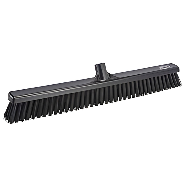 Vikan Combo Bristle Push Broom, Coarse/Fine Bristles, 24", Polyester, Black