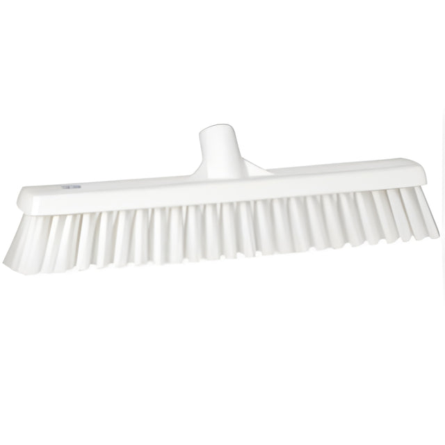 Vikan Combo Bristle Push Broom Head, Coarse/Fine Bristles, 16-1/2", Polyester, White