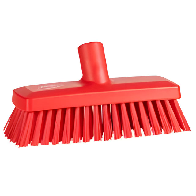 Vikan Compact Wall Brush, Stiff Bristles, 9" Long, Red – 1 Ea