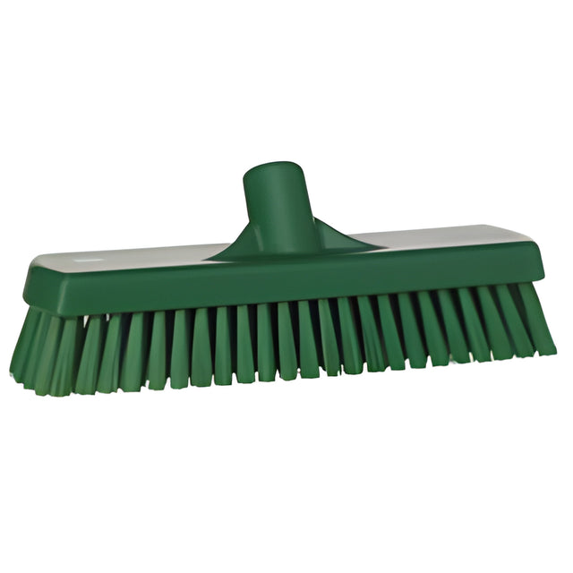Vikan Deck & Wall Scrub Brush, Stiff Bristles, 12", Polyester, Green – 1 Ea