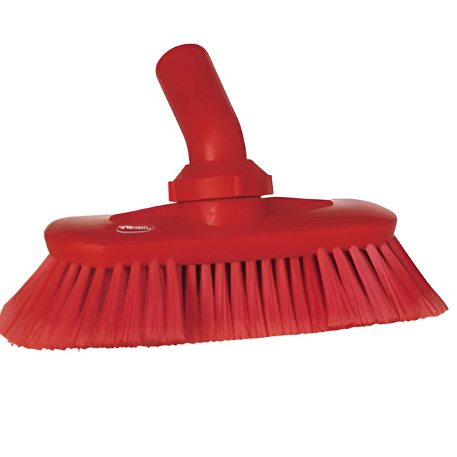 Vikan Deck & Wall Scrub Brush, Stiff Bristles, 19", Polyester, Red – 1 Ea