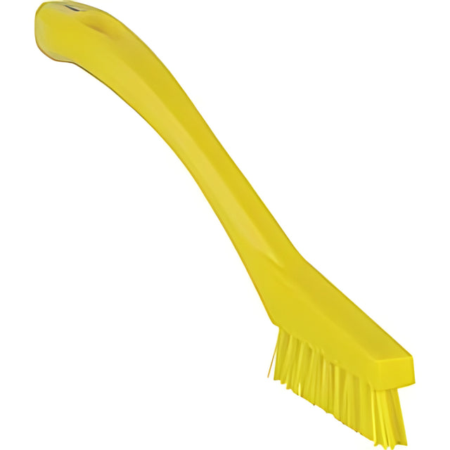 Vikan Detail Brush, Extra Stiff Bristles, 8" Long, Yellow – 1 Ea
