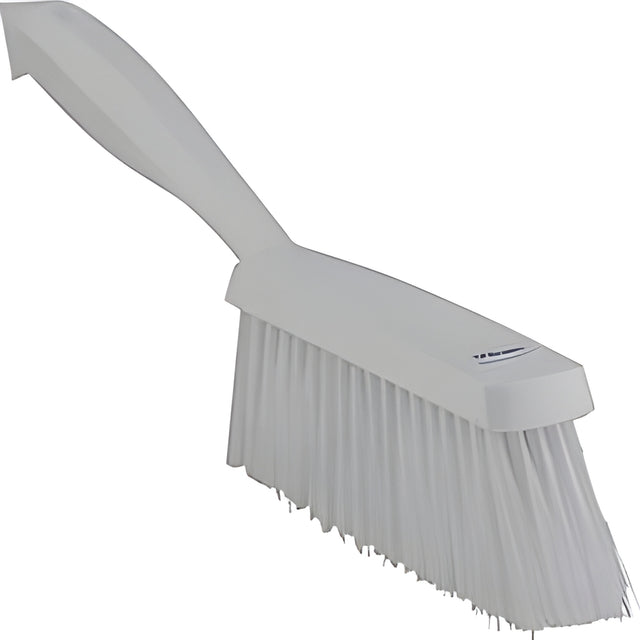Vikan Dish Brush with Scraper, Medium Bristles, 11" Long, White- 1 Ea