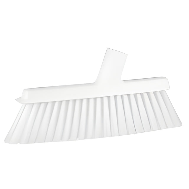 Vikan Dustpan Broom with Angled Thread, Medium Bristles, 10", Polyester, White