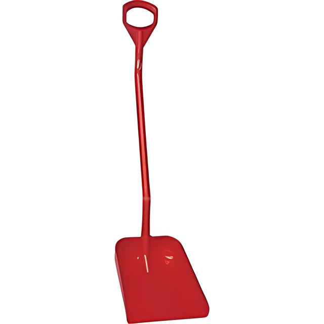 Vikan Ergonomic Large Blade Shovel, 51" Length, Plastic, Red