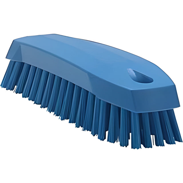 Vikan Hand Brush, Medium Bristles, 7" Long, Blue