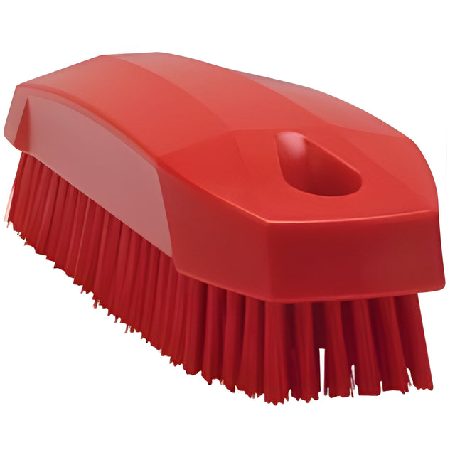 Vikan Hand Brush, Stiff Bristles, 5" Long, Red – 1 Ea