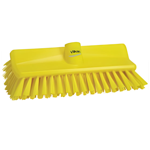Vikan High-Low Brush, Medium Bristles, 10-1/4" Long, Yellow- 1 Ea