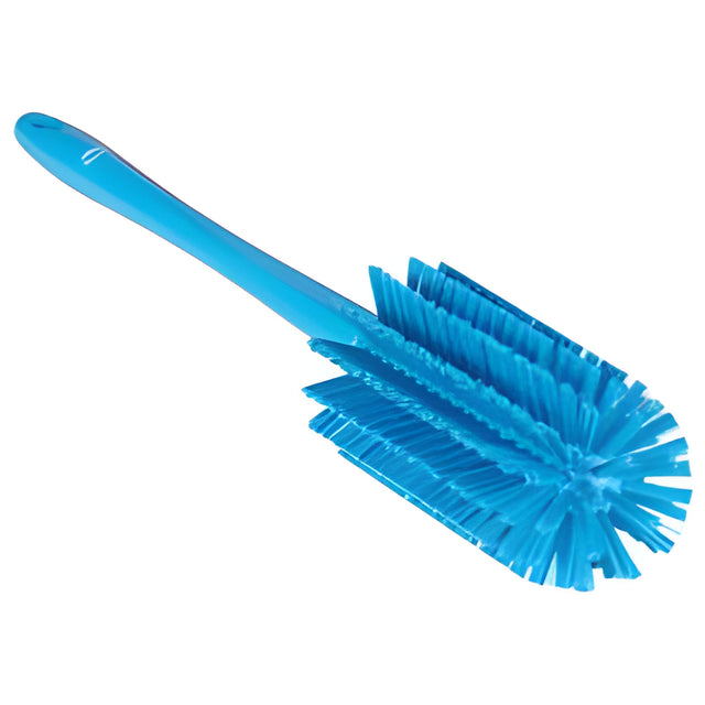 Vikan Medium Brush with Handle, Stiff Bristles, 17" Long, Blue