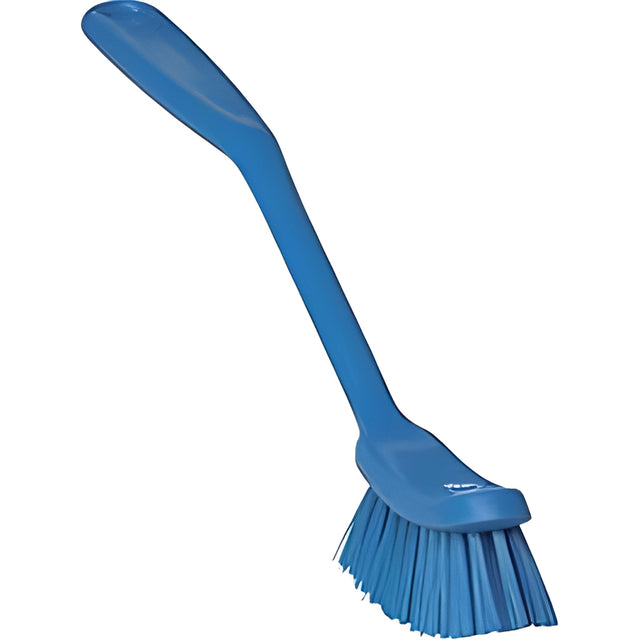 Vikan Narrow Dish Brush, Medium Bristles, 11" Long, Blue- 1 Ea