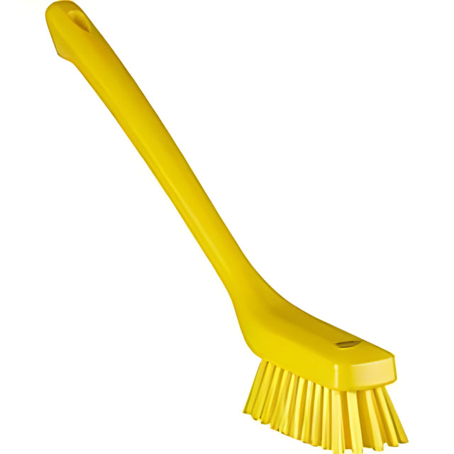 Vikan Narrow Long Handle Cleaning Brush, Yellow- 1 Ea
