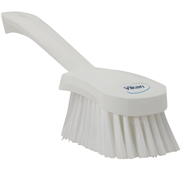 Vikan Short-Handled Washing Churn Brush, Soft Bristles, 10" Long, White – 1 Ea