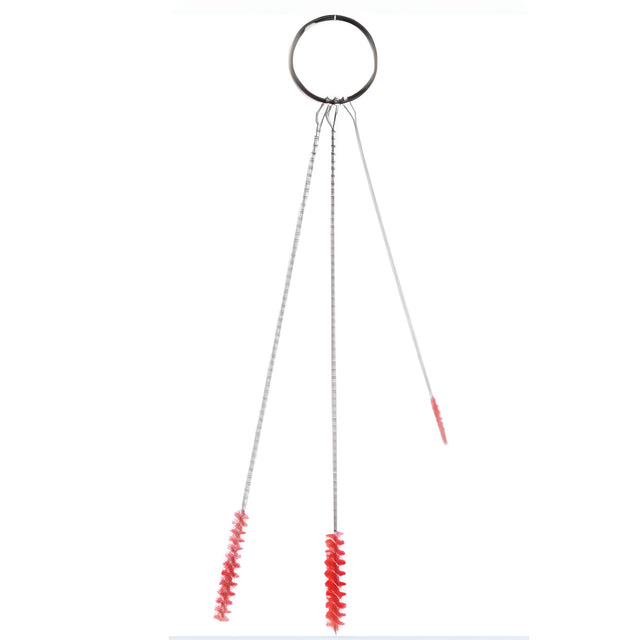Vikan Small Diameter Brush Set, Soft Bristles, Red