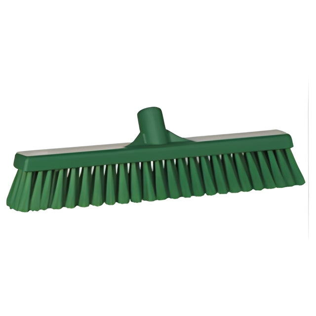 Vikan Small Particle Push Broom Head, Fine Bristles, 16-1/2", Polyester, Green