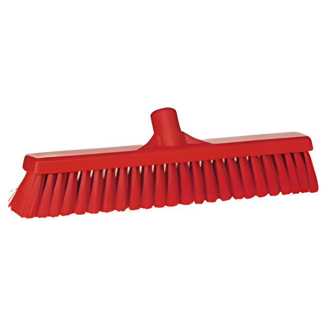 Vikan Small Particle Push Broom Head, Fine Bristles, 16-1/2", Polyester, Red