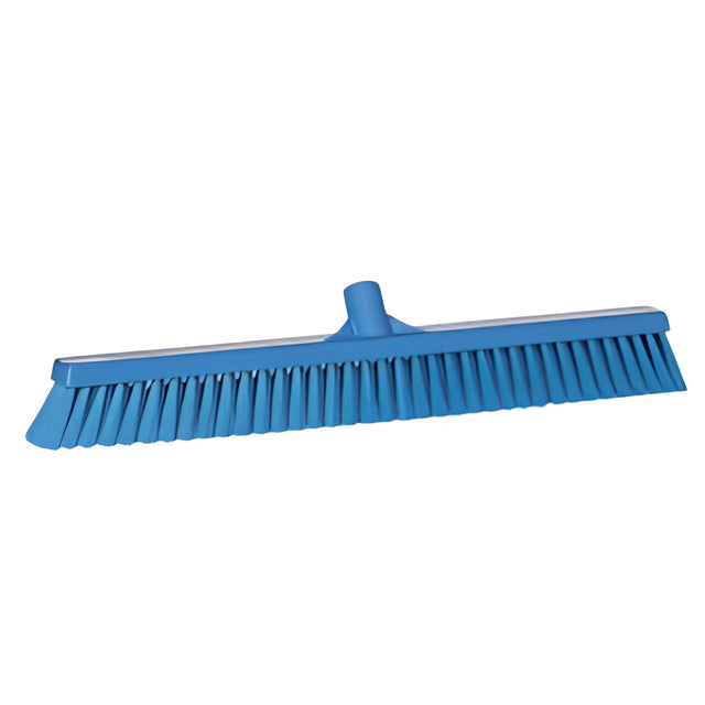 Vikan Small Particle Push Broom Head, Fine Bristles, 24", Polyester, Blue
