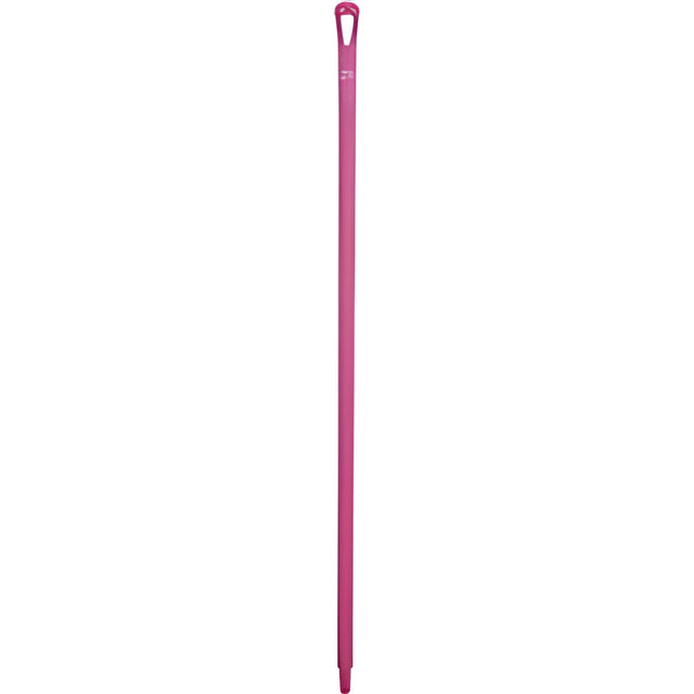 Vikan Ultra Hygiene Handle, Polypropylene, Euro Threaded Tip, 1-1/4" Diameter, 51" Length, PInk