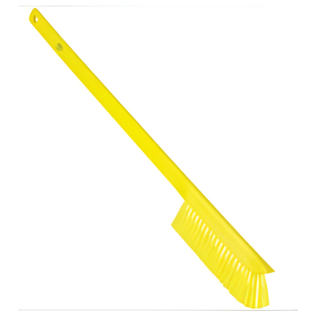 Vikan Ultra-Slim Wand Brush, Extra Stiff Bristles, 23-1/2" Long, Yellow