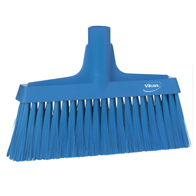 Vikan Upright Broom Head, Coarse/Fine Bristles, 10-1/4", Polyester, Blue