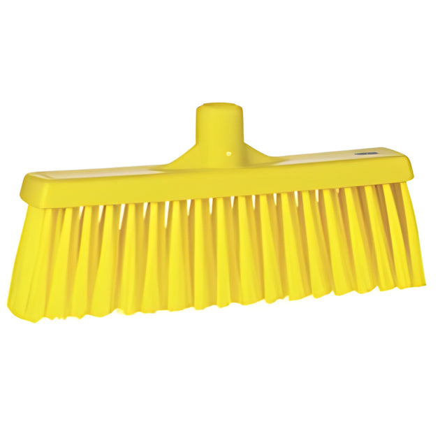 Vikan Upright Broom Head, Medium Bristles, 12", Polyester, Yellow