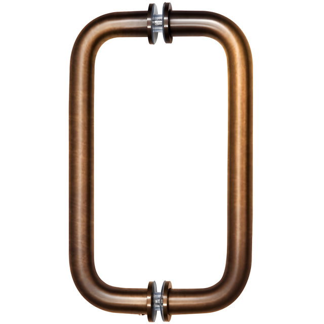 CRL Vintage Brass 8" Back-to-Back Solid Brass 3/4" Diameter Pull Handles with Metal Washers